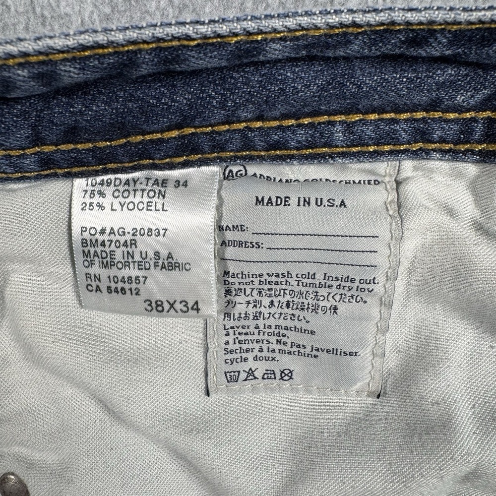 AG Adriano Goldschmied The Protege Straight Leg Jeans Men 38x34 Made in USA - Picture 5 of 10